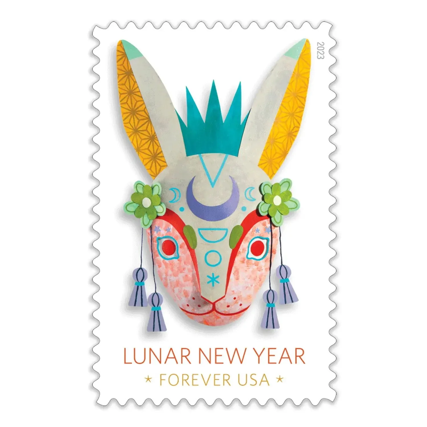100 Forever Stamps 2023 USPS First-Class Year of the Rabbit Stamps 5 Books (20PCS/Book)